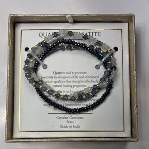 Quartz and Hematite Bracelet Set